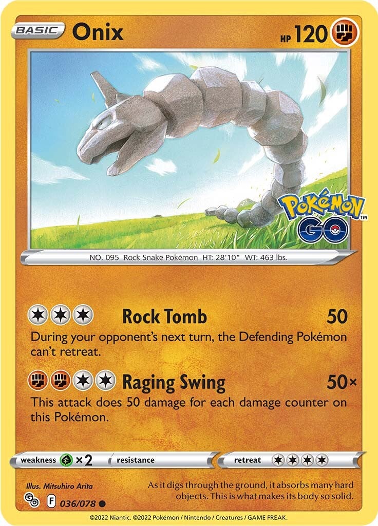Onix (036/078) [Pokémon GO] | Infinity Cards & Collectibles