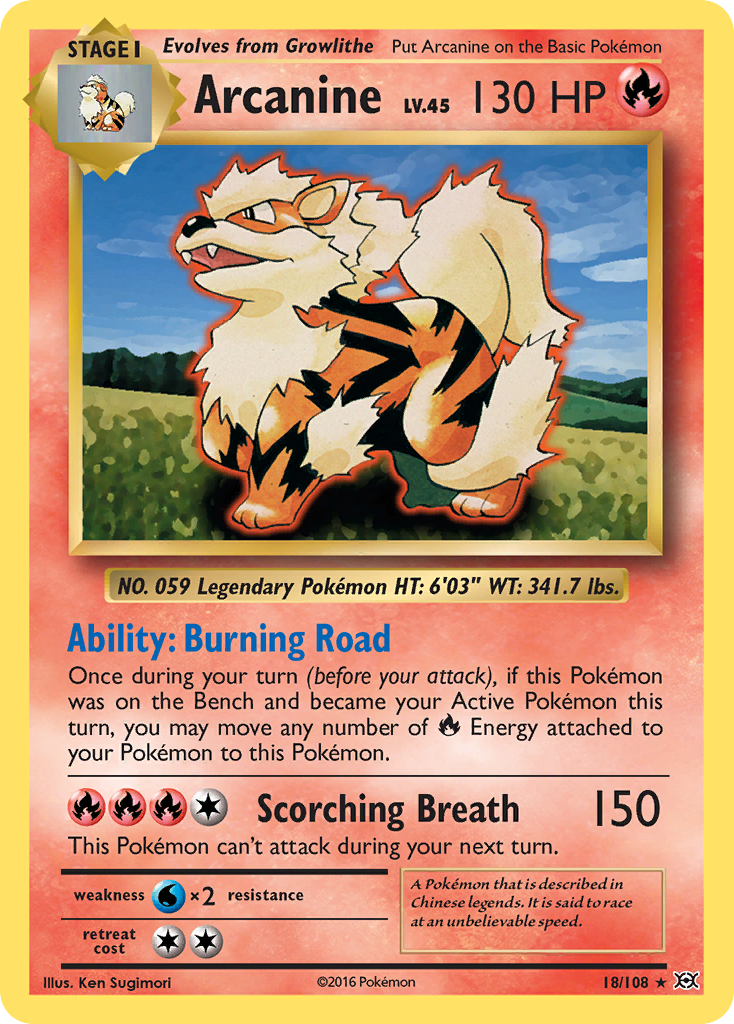 Arcanine (18/108) [XY: Evolutions] | Infinity Cards & Collectibles