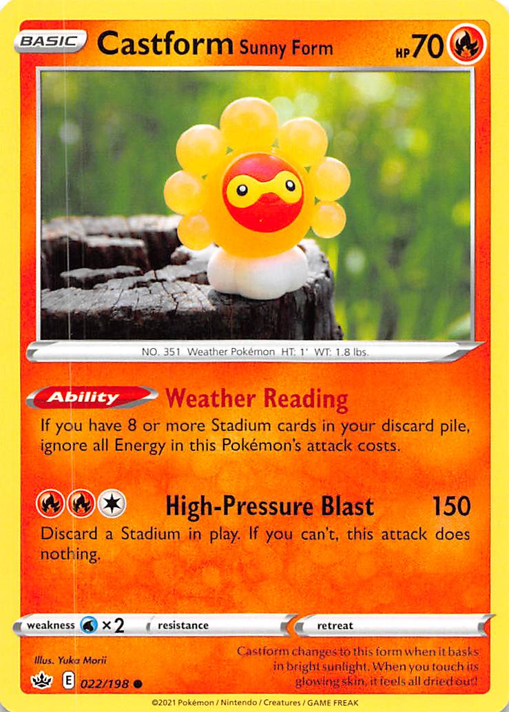 Castform Sunny Form (022/198) [Sword & Shield: Chilling Reign] | Infinity Cards & Collectibles