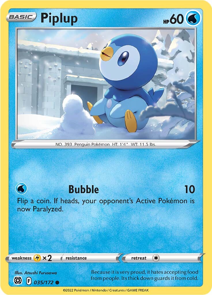 Piplup (035/172) [Sword & Shield: Brilliant Stars] | Infinity Cards & Collectibles