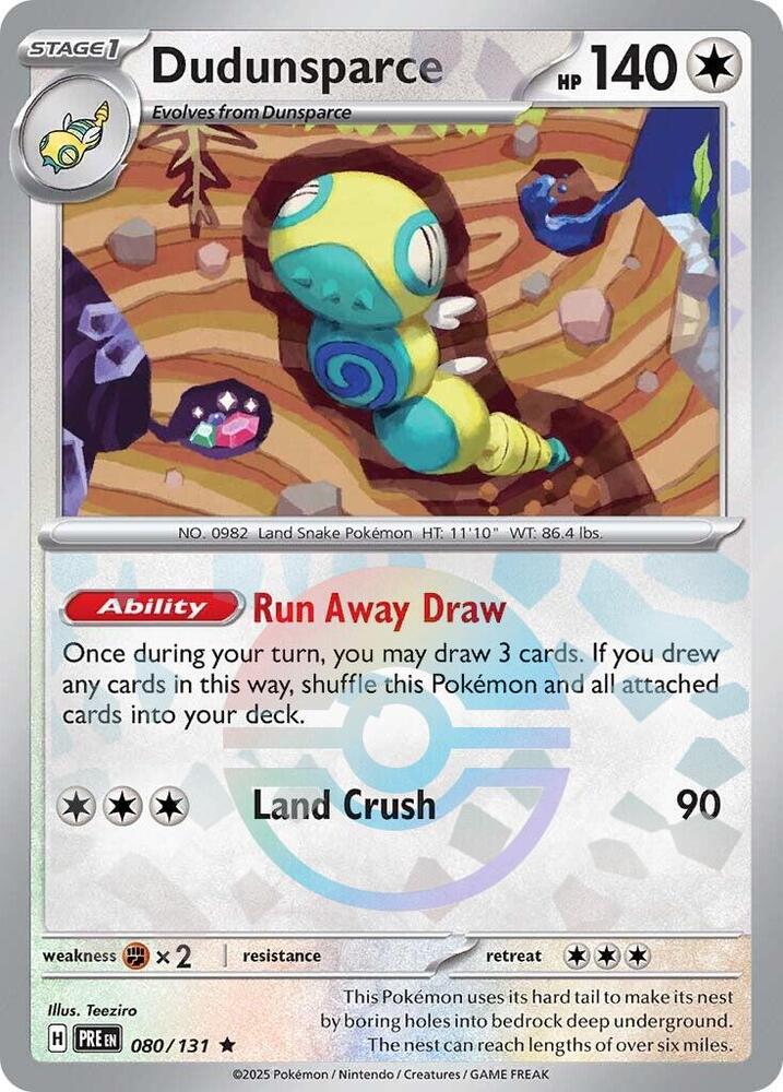 Dudunsparce (080/131) (Poke Ball Pattern) [Scarlet & Violet: Prismatic Evolutions] | Infinity Cards & Collectibles