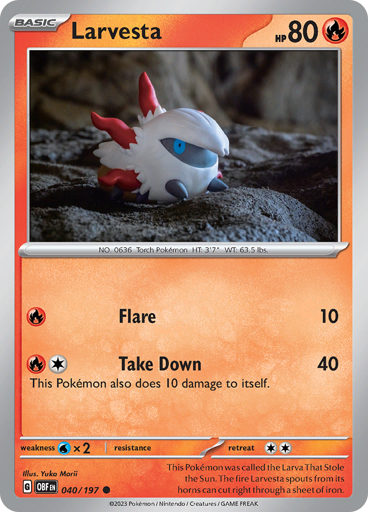 Larvesta (040/197) [Scarlet & Violet: Obsidian Flames] | Infinity Cards & Collectibles