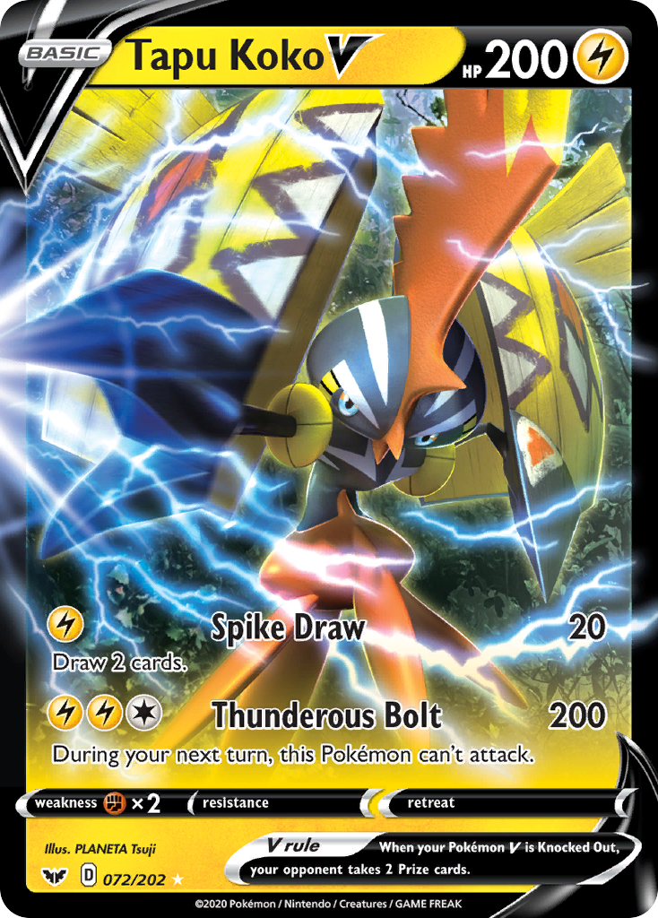 Tapu Koko V (072/202) [Sword & Shield: Base Set] | Infinity Cards & Collectibles