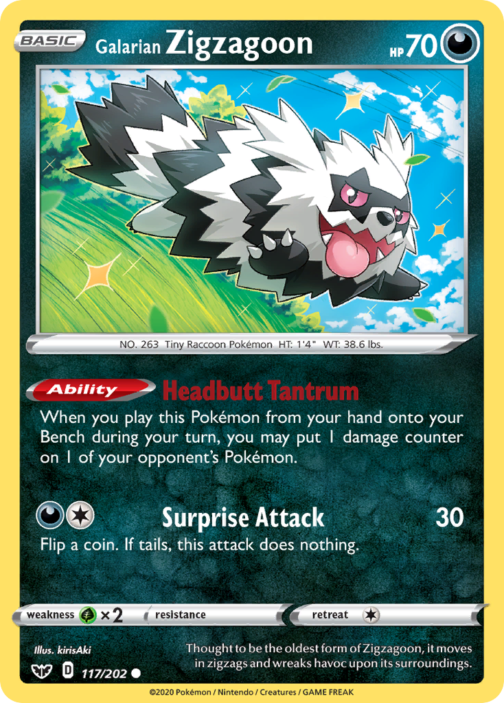 Galarian Zigzagoon (117/202) [Sword & Shield: Base Set] | Infinity Cards & Collectibles