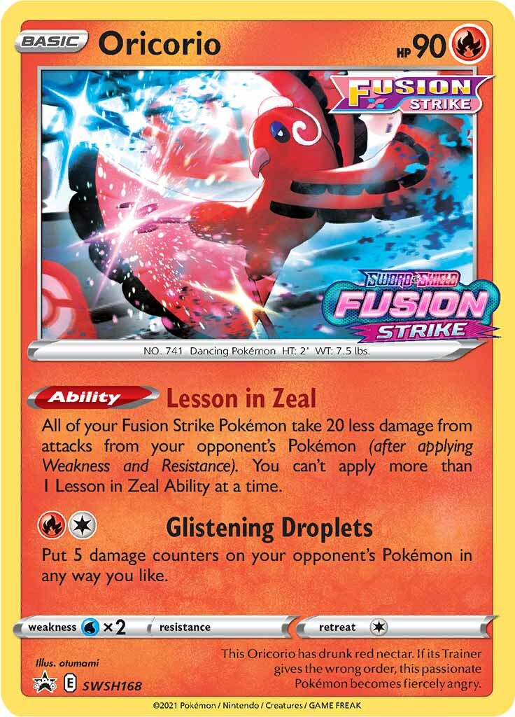 Oricorio (SWSH168) (Prerelease Promo) [Sword & Shield: Black Star Promos] | Infinity Cards & Collectibles