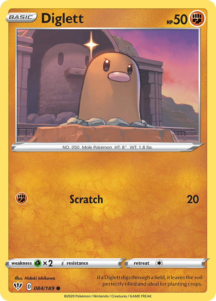 Diglett (084/189) [Sword & Shield: Darkness Ablaze] | Infinity Cards & Collectibles