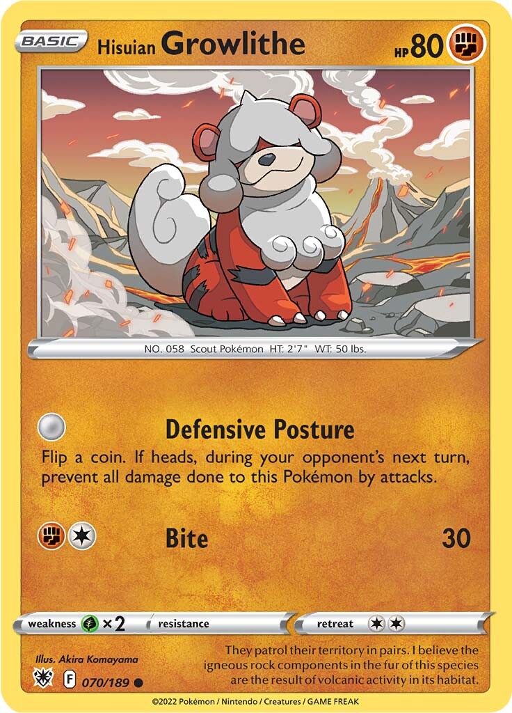 Hisuian Growlithe (070/189) [Sword & Shield: Astral Radiance] | Infinity Cards & Collectibles