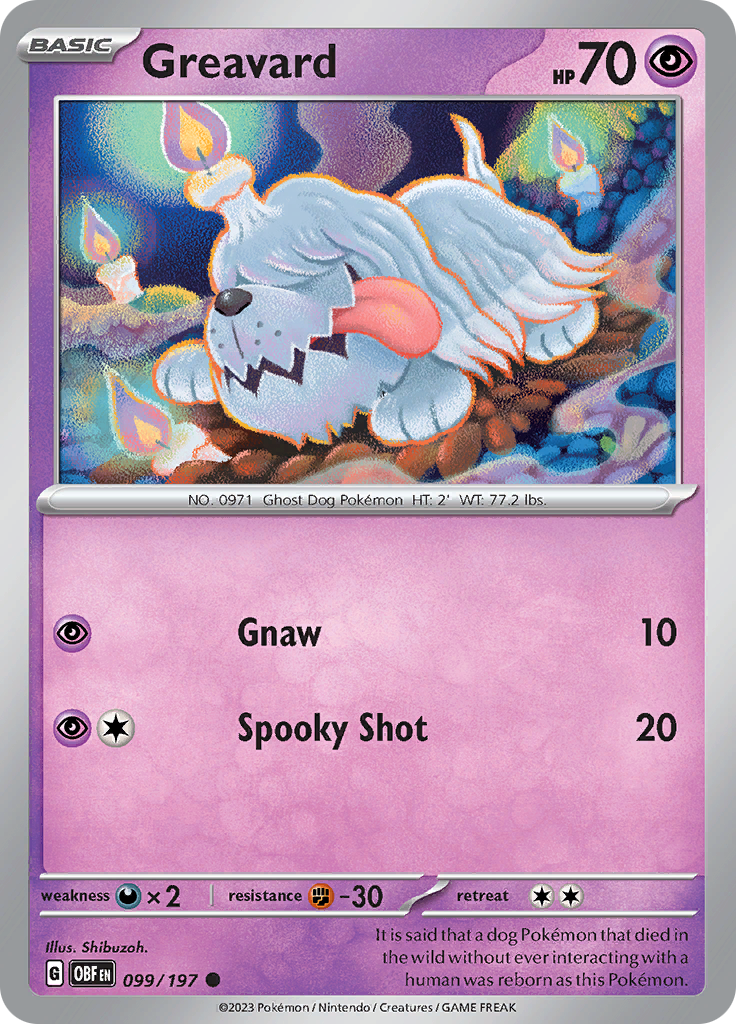 Greavard (099/197) [Scarlet & Violet: Obsidian Flames] | Infinity Cards & Collectibles