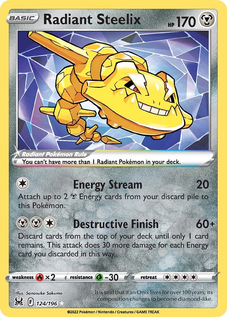 Radiant Steelix (124/196) [Sword & Shield: Lost Origin] | Infinity Cards & Collectibles
