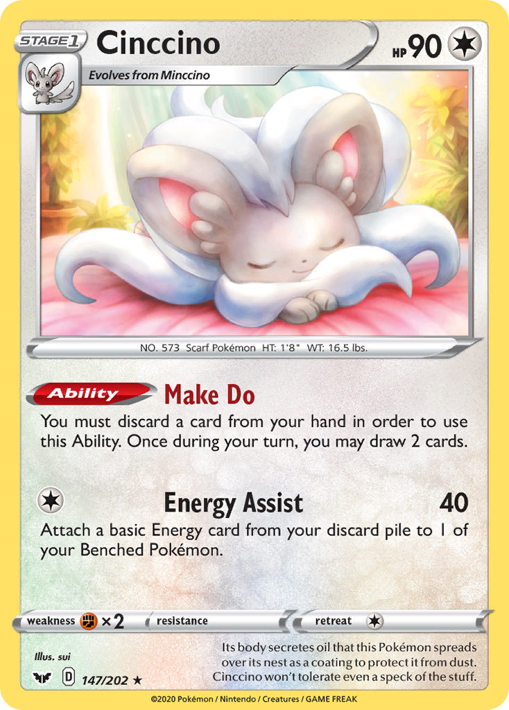 Cinccino (147/202) [Sword & Shield: Base Set] | Infinity Cards & Collectibles