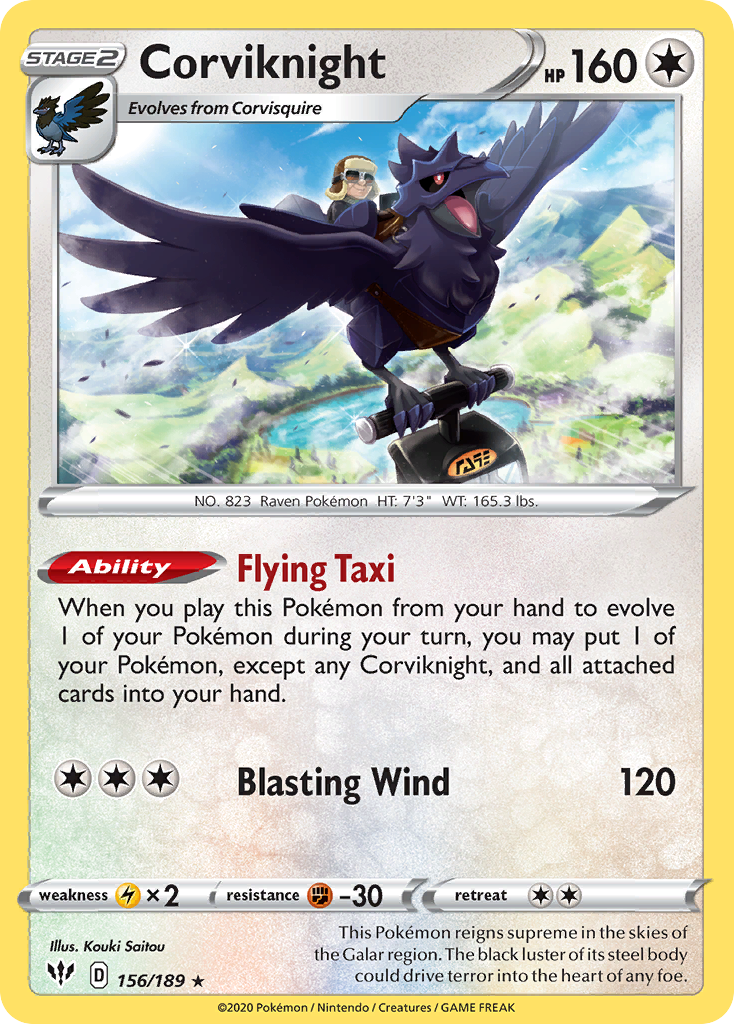 Corviknight (156/189) [Sword & Shield: Darkness Ablaze] | Infinity Cards & Collectibles