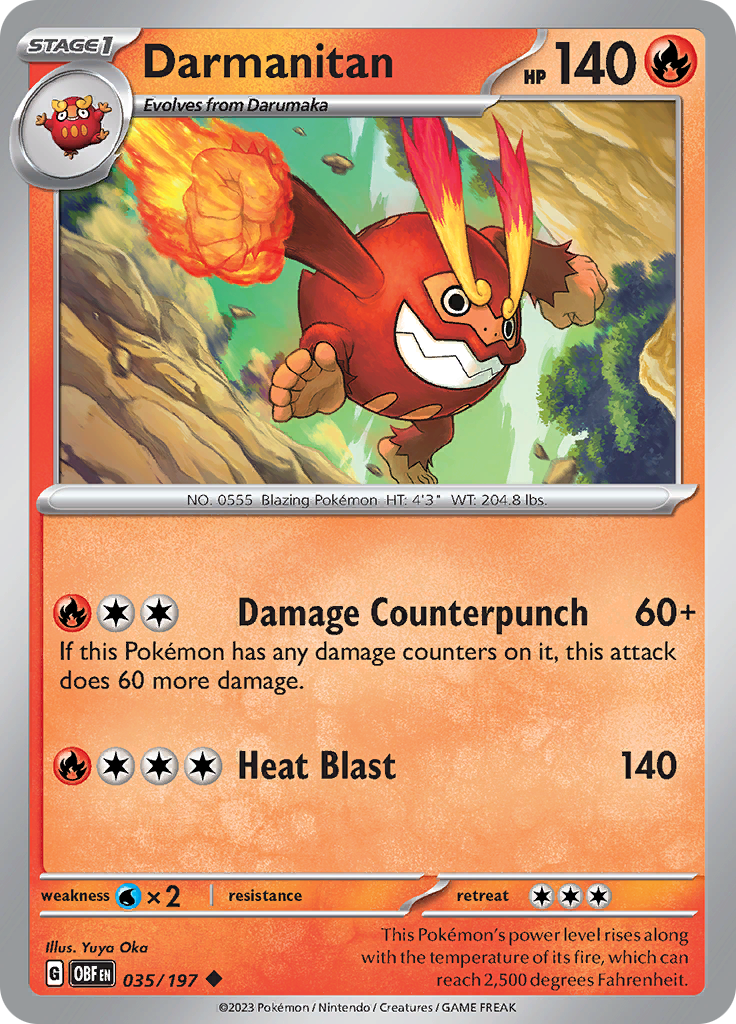 Darmanitan (035/197) [Scarlet & Violet: Obsidian Flames] | Infinity Cards & Collectibles