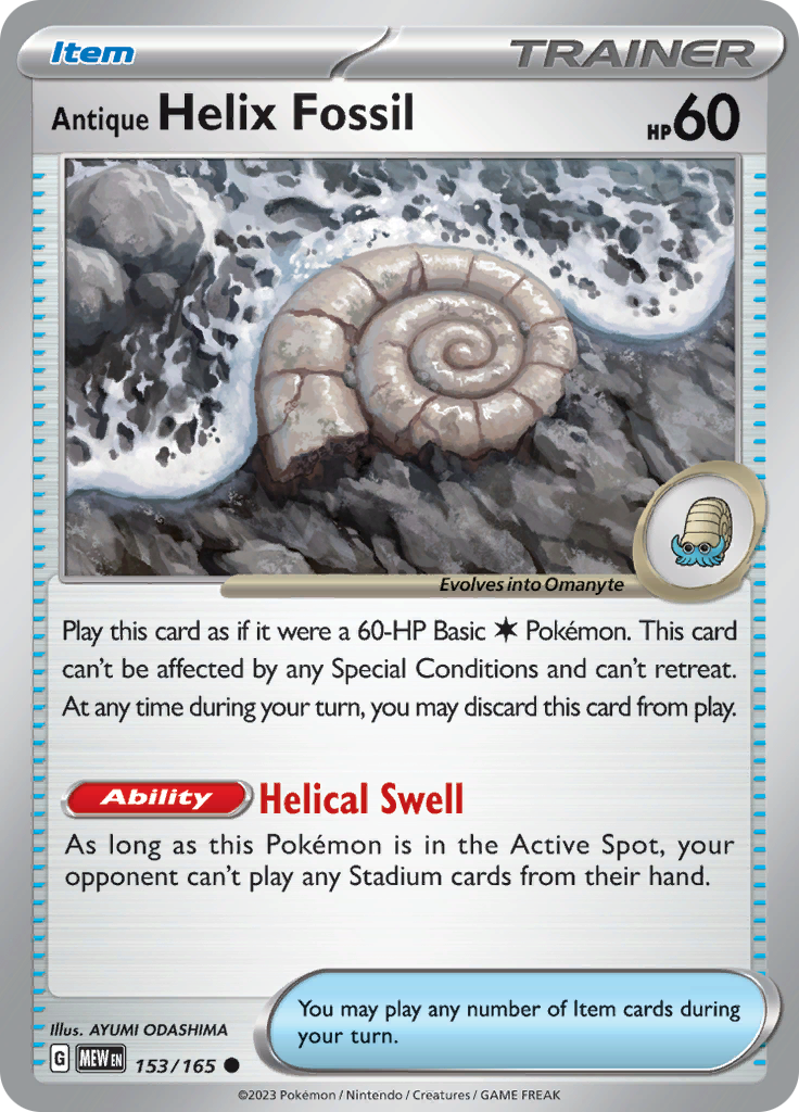 Antique Helix Fossil (153/165) [Scarlet & Violet 151] | Infinity Cards & Collectibles