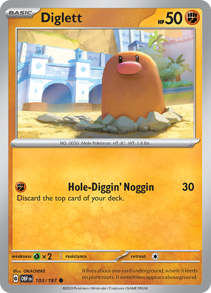 Diglett (103/197) [Scarlet & Violet: Obsidian Flames] | Infinity Cards & Collectibles