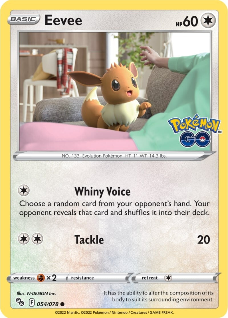 Eevee (054/078) [Pokémon GO] | Infinity Cards & Collectibles