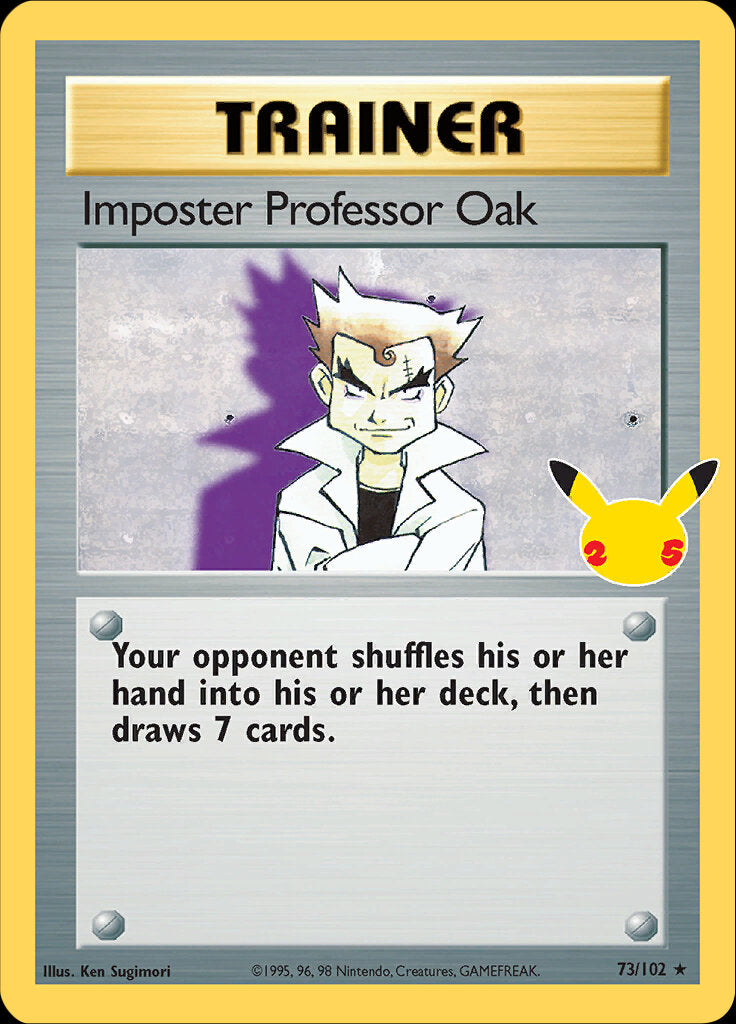 Imposter Professor Oak (73/102) [Celebrations: 25th Anniversary - Classic Collection] | Infinity Cards & Collectibles