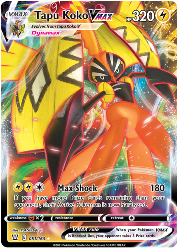 Tapu Koko VMAX (051/163) [Sword & Shield: Battle Styles] | Infinity Cards & Collectibles