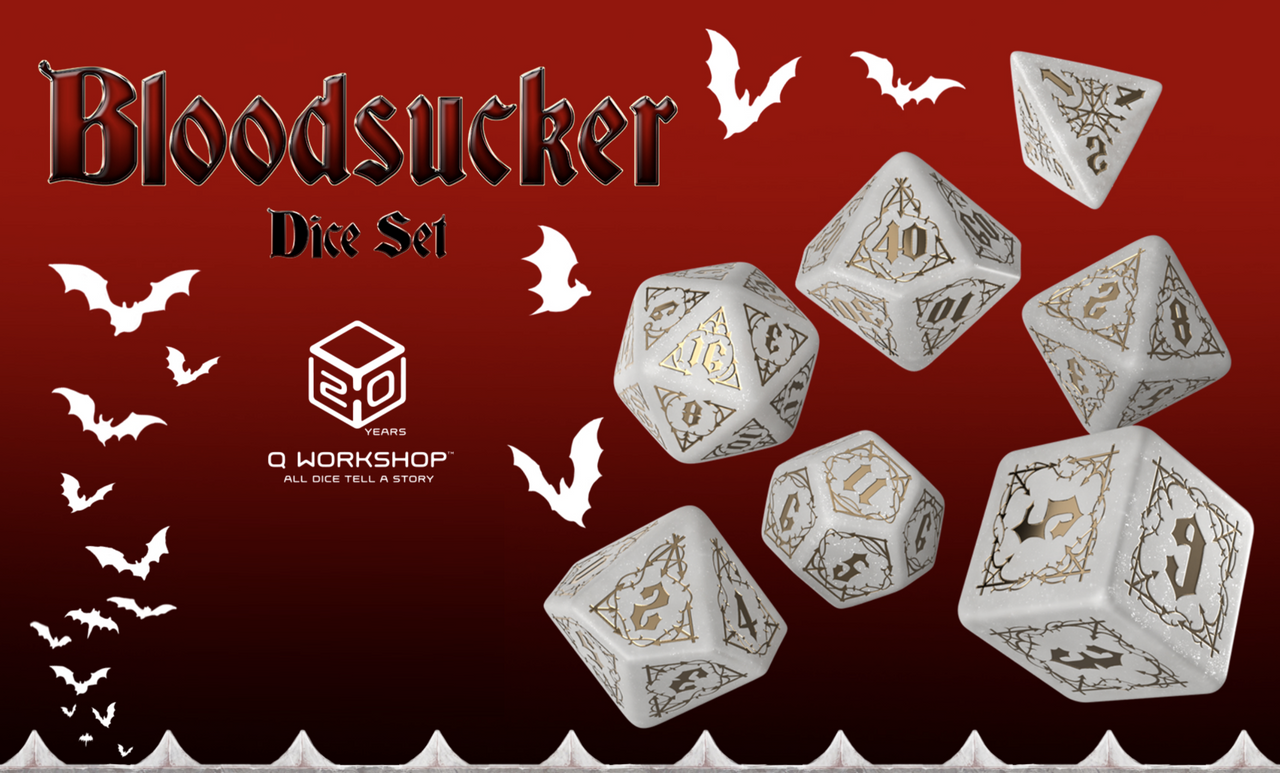 Bloodsucker White & Gold Dice Set