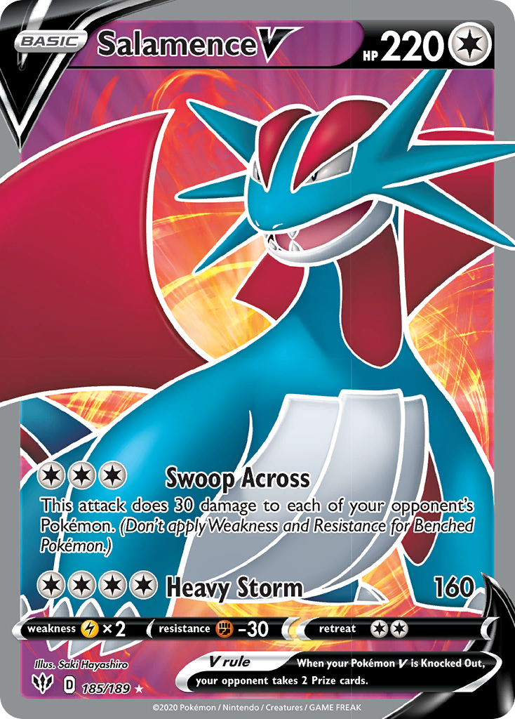 Salamence V (185/189) [Sword & Shield: Darkness Ablaze] | Infinity Cards & Collectibles