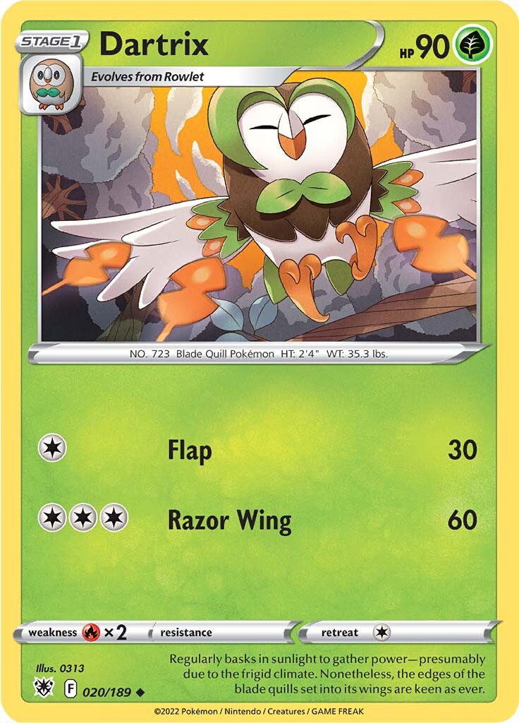Dartrix (020/189) [Sword & Shield: Astral Radiance] | Infinity Cards & Collectibles