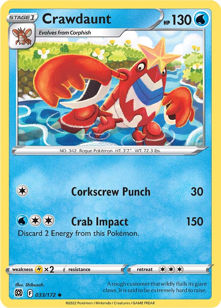 Crawdaunt (033/172) [Sword & Shield: Brilliant Stars] | Infinity Cards & Collectibles