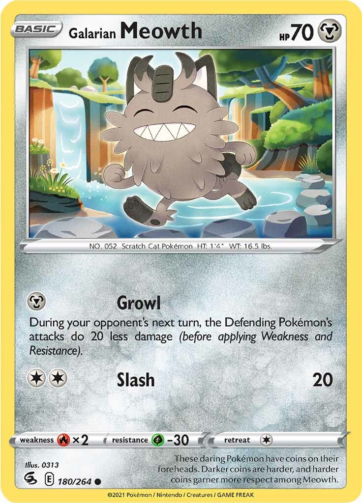 Galarian Meowth (180/264) [Sword & Shield: Fusion Strike] | Infinity Cards & Collectibles