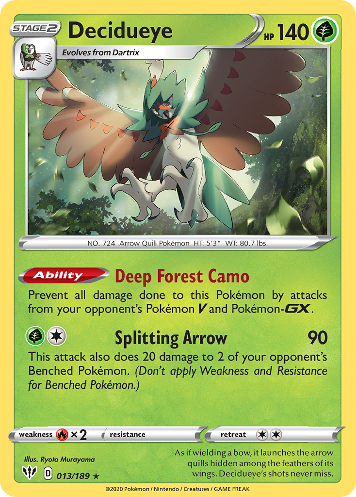 Decidueye (013/189) [Sword & Shield: Darkness Ablaze] | Infinity Cards & Collectibles