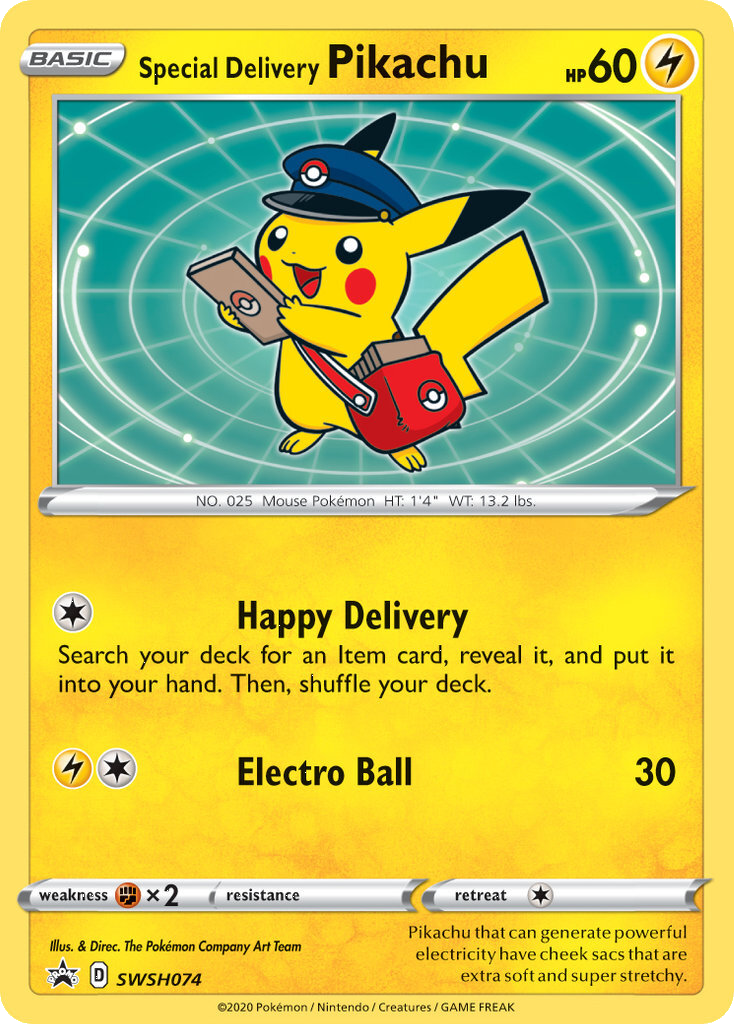 Special Delivery Pikachu (SWSH074) [Sword & Shield: Black Star Promos] | Infinity Cards & Collectibles