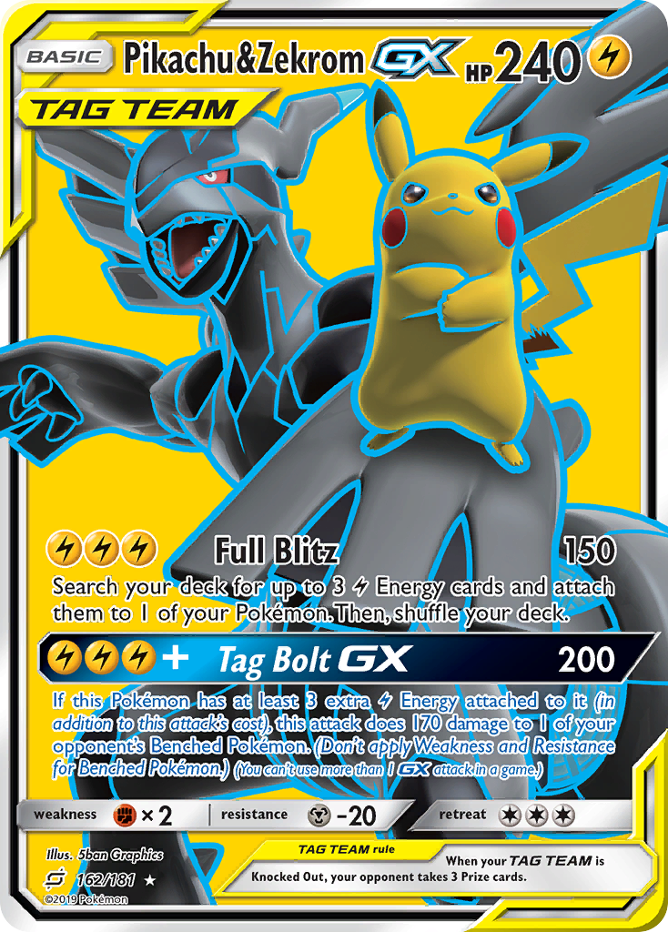 Pikachu & Zekrom GX (162/181) [Sun & Moon: Team Up] | Infinity Cards & Collectibles