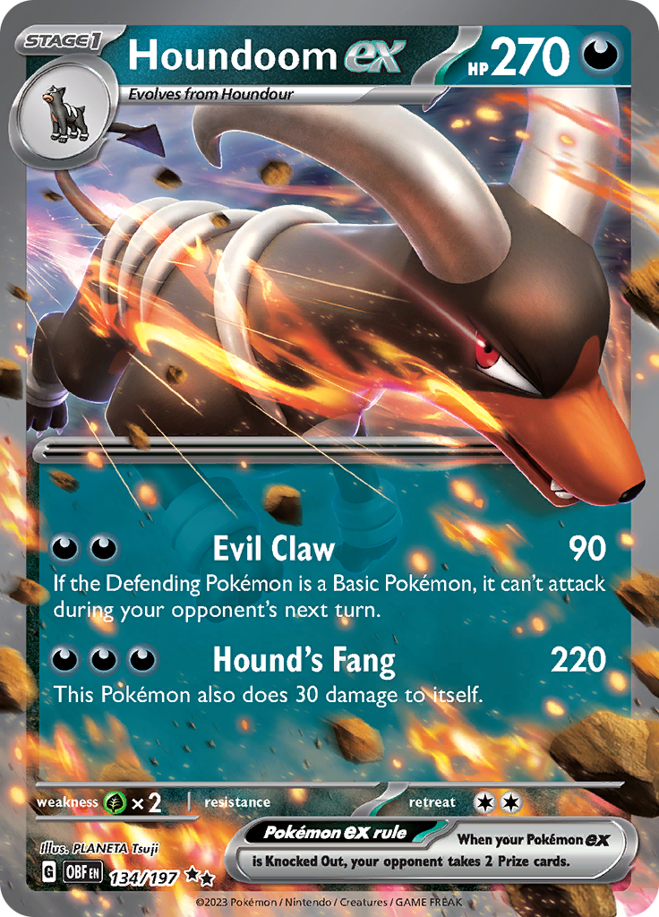 Houndoom ex (134/197) [Scarlet & Violet: Obsidian Flames] | Infinity Cards & Collectibles