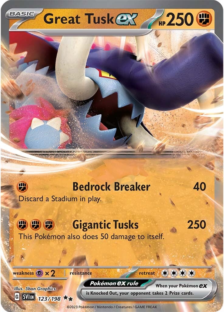 Great Tusk ex (123/198) [Scarlet & Violet: Base Set] | Infinity Cards & Collectibles