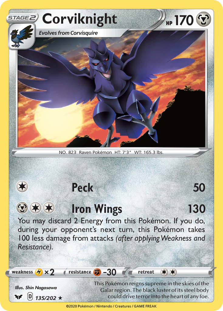 Corviknight (135/202) [Sword & Shield: Base Set] | Infinity Cards & Collectibles