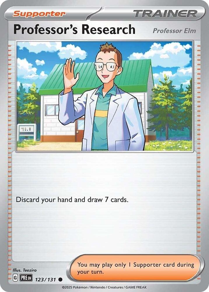 Professor's Research (123/131) [Professor Elm] [Scarlet & Violet: Prismatic Evolutions] | Infinity Cards & Collectibles