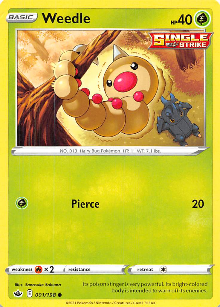 Weedle (001/198) [Sword & Shield: Chilling Reign] | Infinity Cards & Collectibles