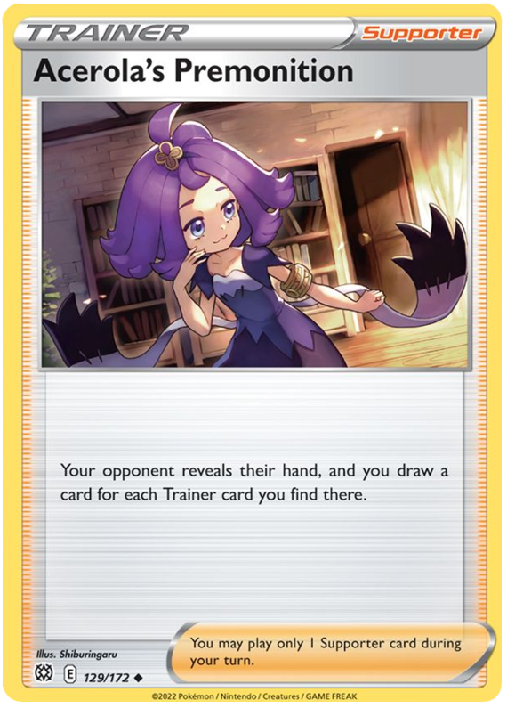 Acerola's Premonition (129/172) [Sword & Shield: Brilliant Stars] | Infinity Cards & Collectibles