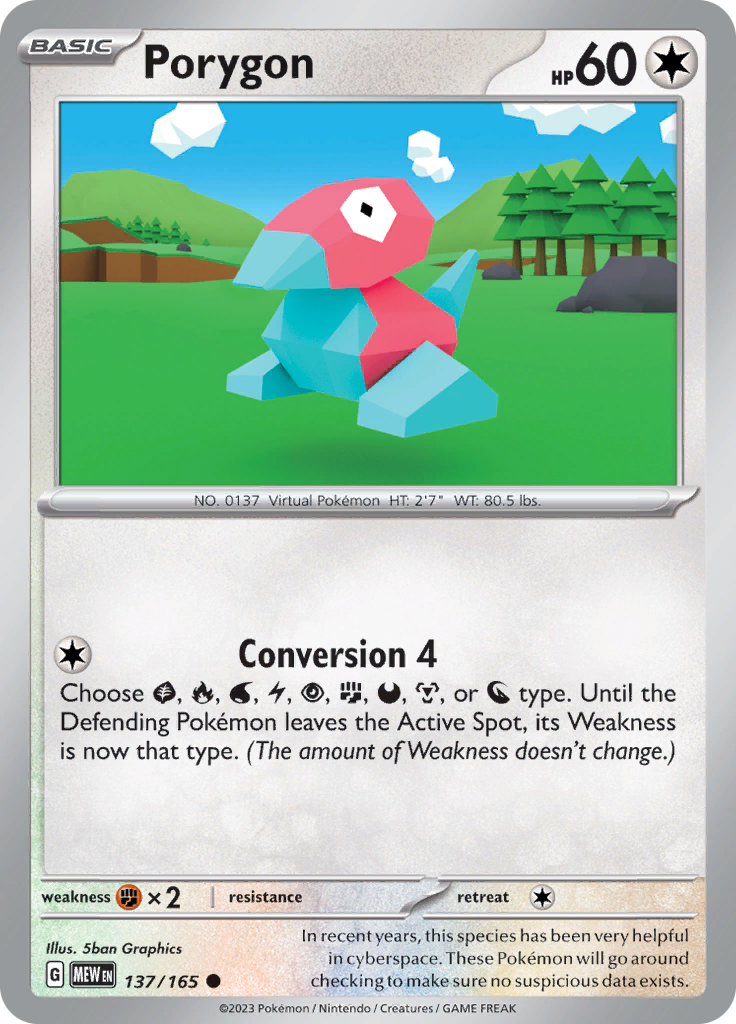 Porygon (137/165) [Scarlet & Violet 151] | Infinity Cards & Collectibles