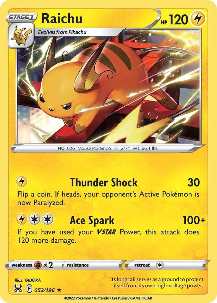 Raichu (053/196) [Sword & Shield: Lost Origin] | Infinity Cards & Collectibles
