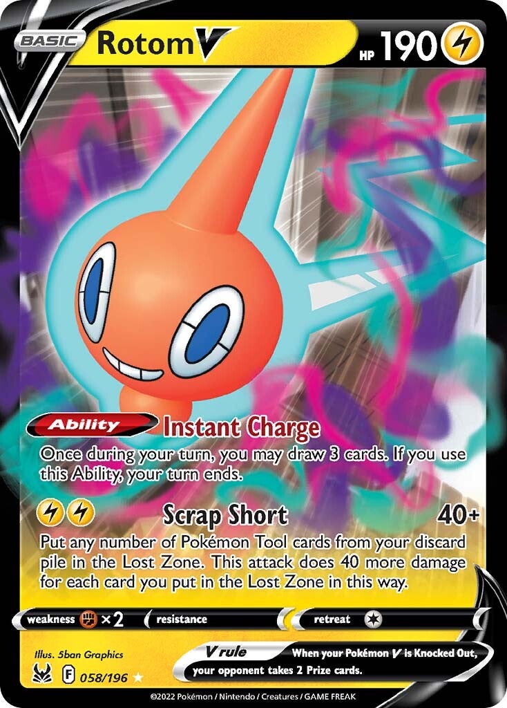 Rotom V (058/196) [Sword & Shield: Lost Origin] | Infinity Cards & Collectibles