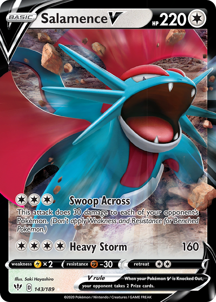 Salamence V (143/189) [Sword & Shield: Darkness Ablaze] | Infinity Cards & Collectibles