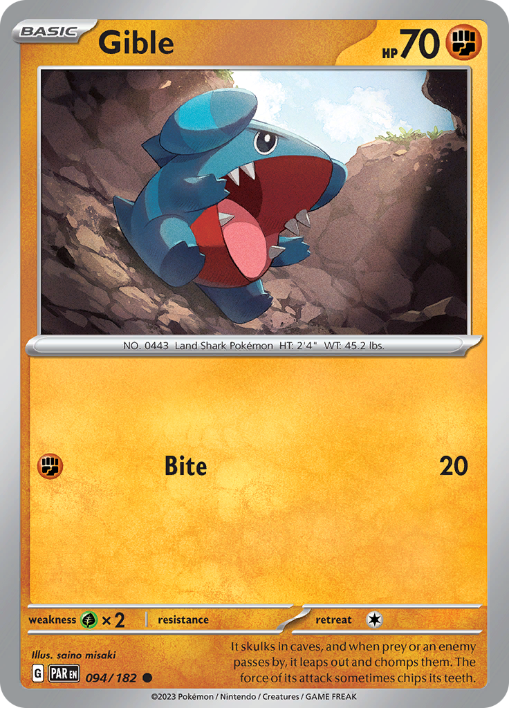 Gible (094/182) [Scarlet & Violet: Paradox Rift] | Infinity Cards & Collectibles