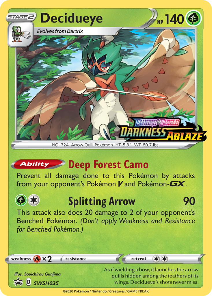 Decidueye (SWSH035) (Prerelease Promo) [Sword & Shield: Black Star Promos] | Infinity Cards & Collectibles