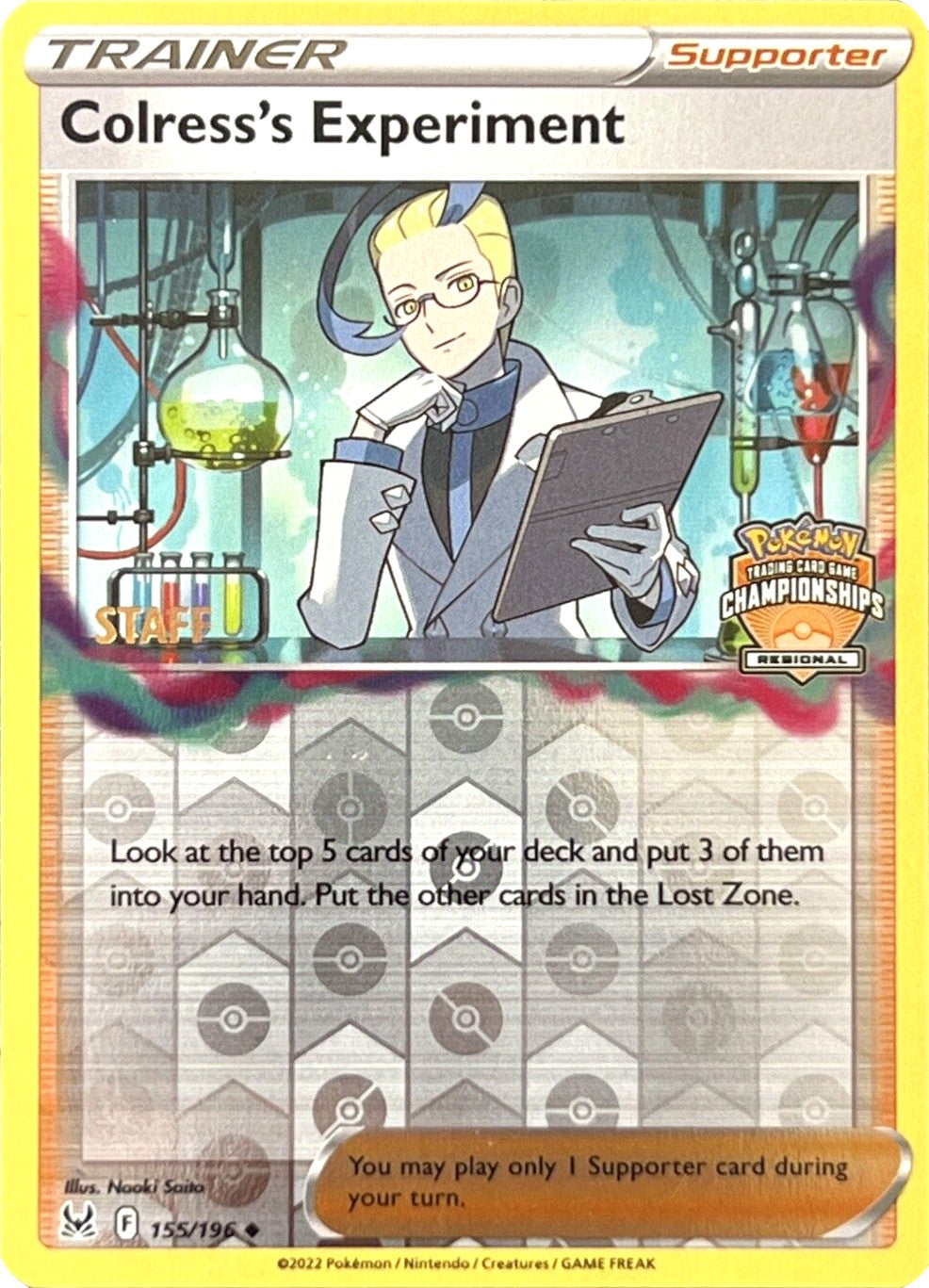 Colress's Experiment (Regional Championships) (Staff) [Sword & Shield: Lost Origin] | Infinity Cards & Collectibles