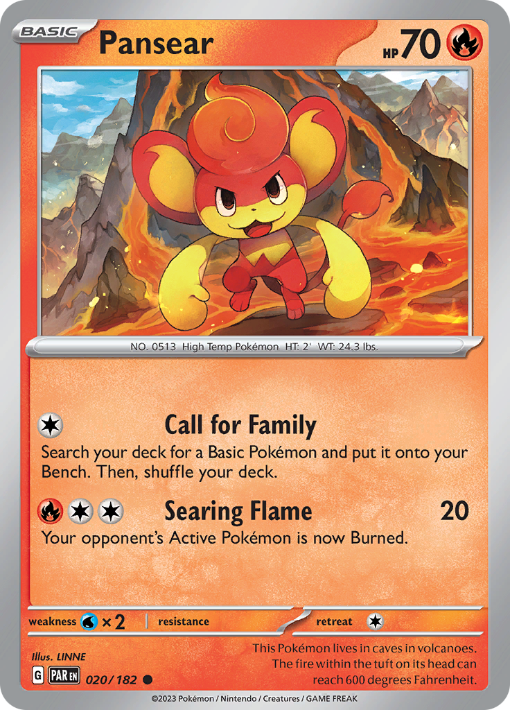 Pansear (020/182) [Scarlet & Violet: Paradox Rift] | Infinity Cards & Collectibles