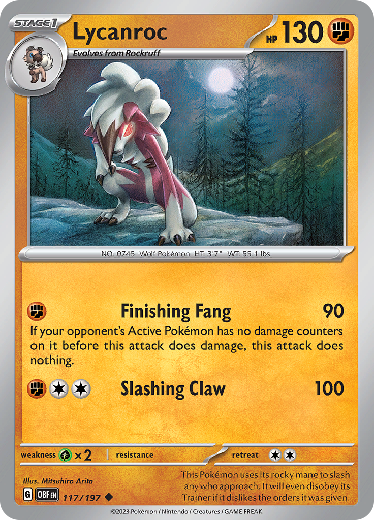 Lycanroc (117/197) [Scarlet & Violet: Obsidian Flames] | Infinity Cards & Collectibles