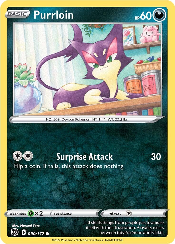 Purrloin (090/172) [Sword & Shield: Brilliant Stars] | Infinity Cards & Collectibles