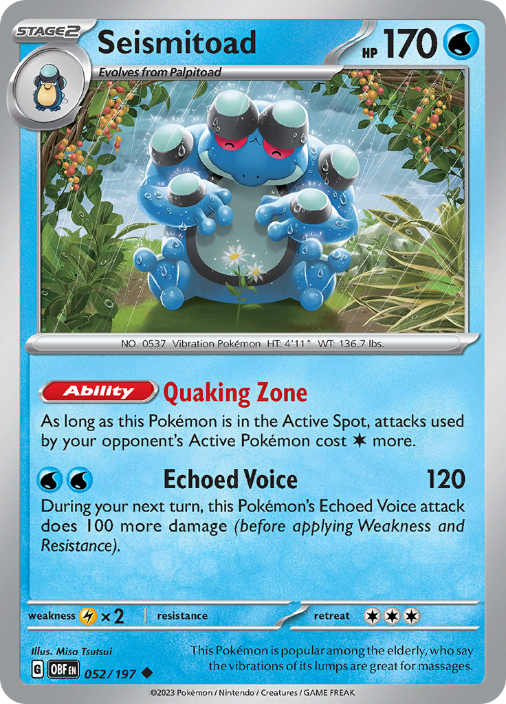 Seismitoad (052/197) [Scarlet & Violet: Obsidian Flames] | Infinity Cards & Collectibles