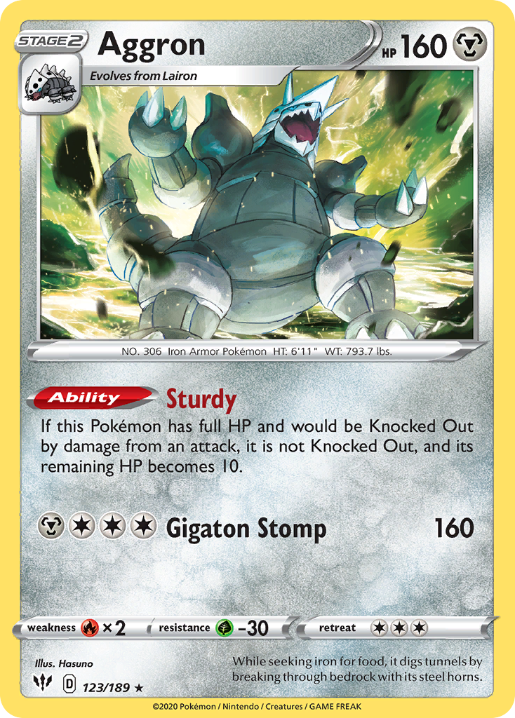 Aggron (123/189) [Sword & Shield: Darkness Ablaze] | Infinity Cards & Collectibles