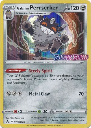 Galarian Perrserker (SWSH008) (Prerelease Promo) [Sword & Shield: Black Star Promos] | Infinity Cards & Collectibles