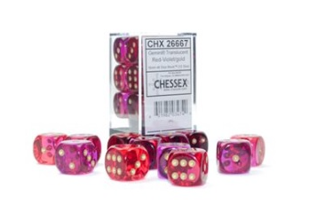 Chessex Dice Set - Red/Violet/Gold - 16mm