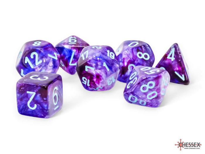 Chessex Dice Set - Mega-Hedral Nocturnal/Turquoise Luminary